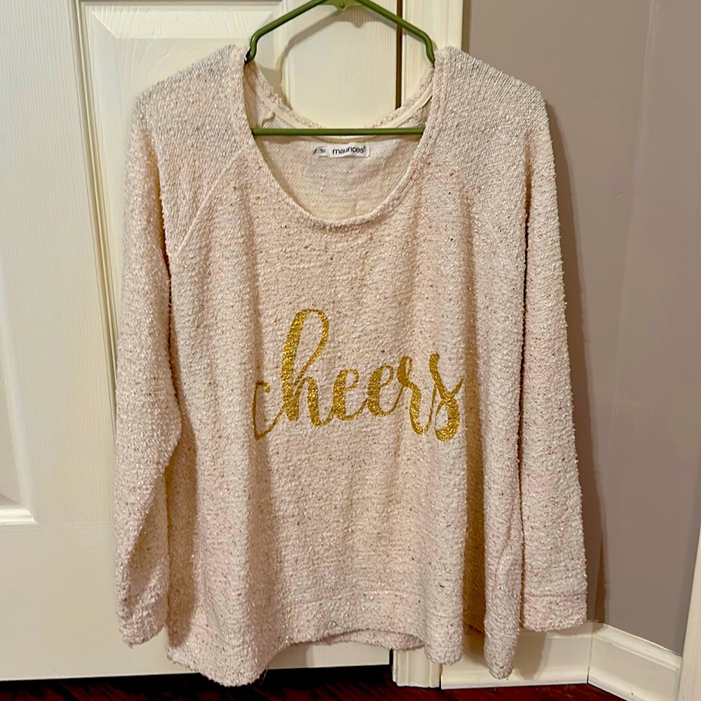 Adorable gold Cheers sweater